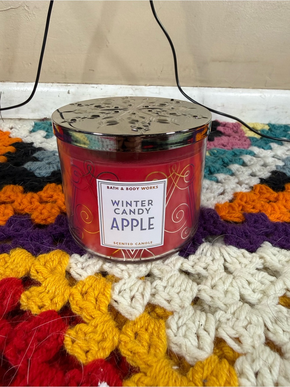 Bath & Body Works Winter Candy Apple Red Jar Candle with Metallic Lid